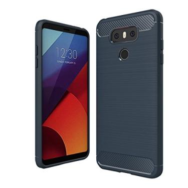 Imagem de YUNCHAO Caixa de telefone Para LG G6 escovado de fibra de carbono textura à prova de choque TPU capa protetora capa para celular