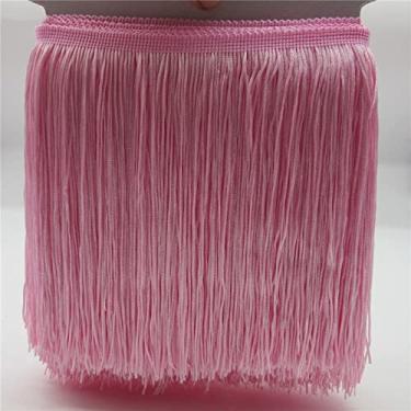 Imagem de jarda 20 cm de poliéster longo borla franja guarnição de renda fita costurar vestido latino palco vestuário acessórios cortina, rosa, 1 jarda