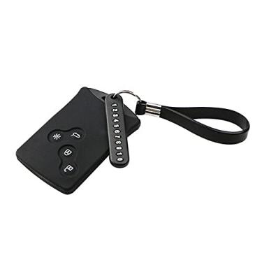 Imagem de CSHU Porta-chaves masculino feminino porta-chaves do carro capa porta-chaves anel porta-chaves, adequado para Renault Clio Logan Megane 2 3 Koleos Scenic, preto