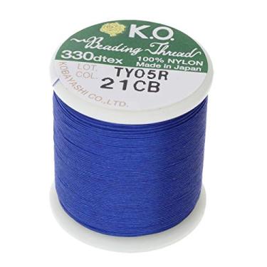 Imagem de KO Nylon Beading Thread, Clear Blue Color, Japanese Pre-Waxed 100% Nylon, 330TEX, Tangle Resistant Knotting Cords, 50m /55 yds Spool, Use for Seed Bead Projects, Loom Work & Bead Weaving