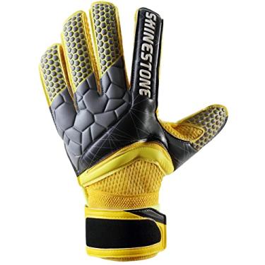 Imagem de Luvas de goleiro de futebol ao ar livre Luvas de látex macias de treinamento esportivo para adultos Proteção de dedo forte para homens e mulheres, amarelo, 5 (comprimento: 15 cm)