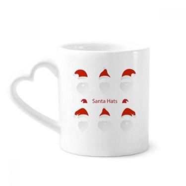 Imagem de Caneca de retrato de Papai Noel Feliz Natal Caneca de café cerâmica copo de coração de vidro