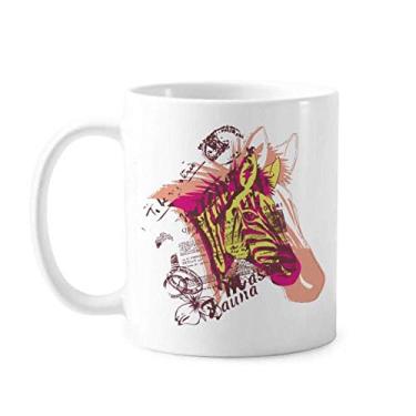 Imagem de Art Pinto Flor Amarelo Rosa Caneca Cerâmica Café Porcelana Utensílios de Mesa