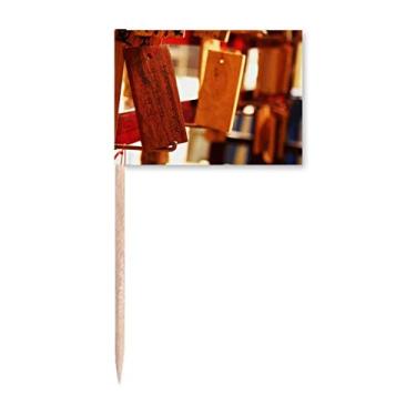 Imagem de Placa de bênção estilo China para fotografia palito de dente bandeiras marcadoras para decoração de festa