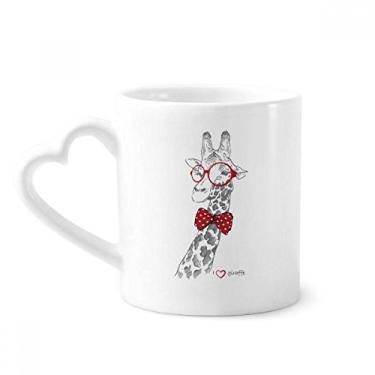 Imagem de Caneca bonita de copos girafa café cerâmica copo de coração de vidro