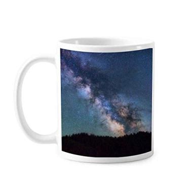 Imagem de Blue Dark Stars Nuvens Art Deco Presente Caneca de Cerâmica Copo de Porcelana de Café Utensílios de Mesa