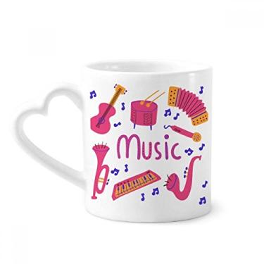 Imagem de Trombone Guitarra Instrumento Música Caneca Padrão Café Cerâmica Copos Copo Coração Vidro