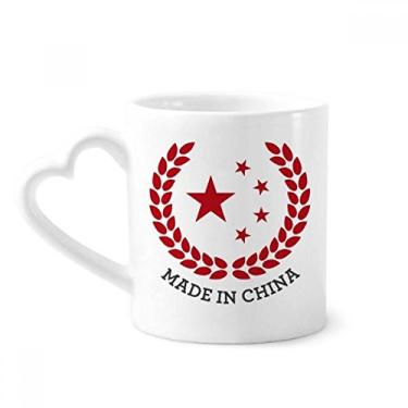 Imagem de Caneca vermelha de arroz de trigo Made in China Stars Caneca de café cerâmica copo de coração de vidro
