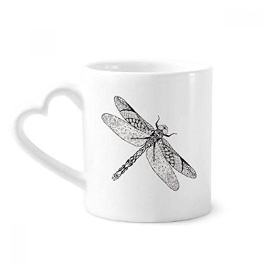 Imagem de Libélula desenho retrato animal caneca café cerâmica copo coração vidro