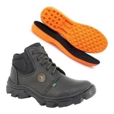Imagem de BOTA DE SEGURANÇA ECOSAFETY PS106-AP BICO DE PVC COURO LATEGO PRETO C.A 17144 + PALMILHA ANATÔMICA Tamanho:40