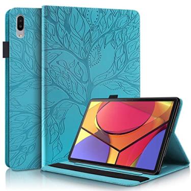 Imagem de Capa para tablet compatível com Lenovo Tab Pad P11 Pro (TB-J706F/J716F) Capa de couro PU Carteira Flip Capa Protetora Árvore da Vida Capa para Tablet Slot para Cartão Tablet Capa para PC (Cor: Azul)