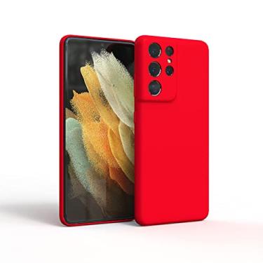 Imagem de Para Samsung Galaxy S21 S21 Plus S21 Ultra S2 1FE S21 S21FE Capa de silicone sedoso Soft-Touch Back Protective, vermelho, para S21Plus