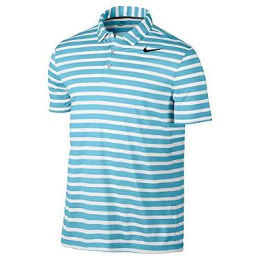 Imagem de Camisa polo masculina Nike Golf 2017 Breathe Stripe, preta/branca, Vivid Sky/Black, Small