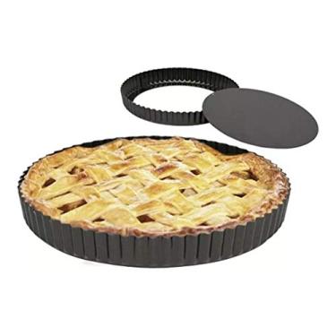 Imagem de Forma Redonda Crespa Torta Antiaderente 24 cm Fundo Removível cod 02