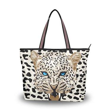 Imagem de Bolsa feminina com alça superior e estampa de leopardo, bolsa de ombro para mulheres, Multicolorido., Medium