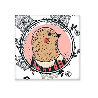 Imagem de Adesivo brilhante de azulejo de cerâmica com desenho de folha de pombo, pedra adornada de tijolos esmaltados