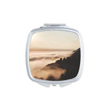 Imagem de Sunrise Sunset Mountain Fog Paisagem Sky Mirror Portátil Bolso Compacto Maquiagem Dupla Face Vidro