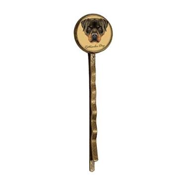 Imagem de Black Feroz Rottweiler Dog Pet Animal Retro Metal Hair Bobby Pin Headwear