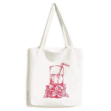 Imagem de Juice, lima, estampa de ilustração, aquarela, sacola de compras, bolsa casual