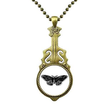 Imagem de DIYthinker Colar de pipa de borboleta preta art déco presente moda colar antigo joia música pingente