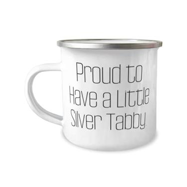 Imagem de Gato Tabby especial prata, Proud to Have a Little Silver Tabby, bela caneca de 355 ml para amigos de amigos