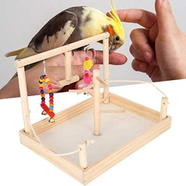 Imagem de 01 Suporte de gaiola, plataforma, suporte para pendurar, brinquedo interativo 36 x 26 x 23 cm, suporte de gaiola para brincar papagaios, suprimentos para animais de estimação