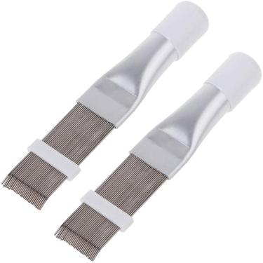Imagem de JWCN Pente de aletas de ar condicionado, alisador de quilhas, condensador, alisador de quilhas, limpador, evaporador, radiador, ferramenta de limpeza de quilhas, ferramenta de reparo, aletas de metal, 2 peças atualizadas