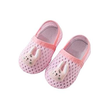 Imagem de Meias antiderrapantes para bebês e meninas, lindas meias de malha respirável no tornozelo (6 a 48 meses), rosa, 6-12 Months