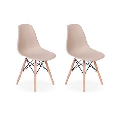 Imagem de Conjunto 2 Cadeiras Charles Eames Eiffel Wood Base Madeira - Nude - Im