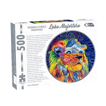 Imagem de Quebra-Cabeça Redondo Leão Majestoso - 500Pçs