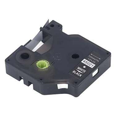 Imagem de Fita colorida Labeler, 12 mm, 7 m de comprimento para LM210D (12 mm, branco no preto)