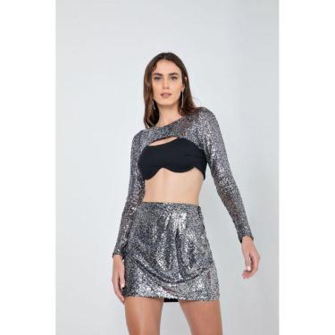 Imagem de Mini Saia Feminina Justa - Flor de Lis FEMININA - P