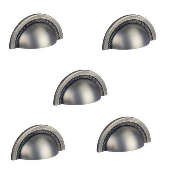Imagem de Kit 5 Puxador Shell Zen Niquel Velho 48Mm Zp4319.889 Concha