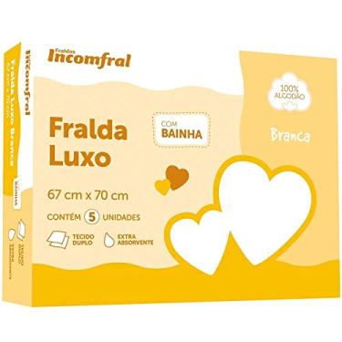 Imagem de Fralda Luxo com Bainha Branca - Caixa com 05 unidades
