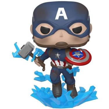 Imagem de Funko Pop! Marvel: Avengers Endgame - Capitão América com Escudo Quebrado e Mjoinir