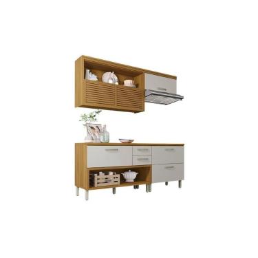 Imagem de Cozinha Completa Princesa 3 Peças (2 Balcões + Aéreo) C3p22 Freijo/off White - Nesher