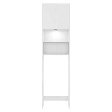 Imagem de Armário Banheiro C/ Led P/ Vaso Sanitário Multimóveis Branco