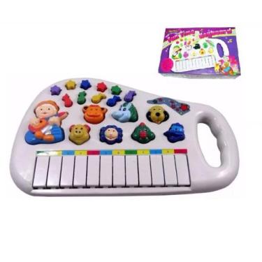 Imagem de Piano Teclado Musical Bichos Infantil Sons Eletrônico - Toys