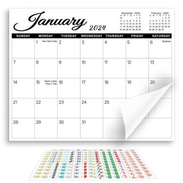 Imagem de Calendário magnético SKYDUE para geladeira 25x20cm 2024-2025