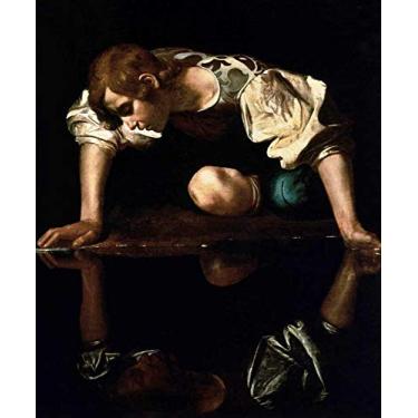 Imagem de Narciso (1597) de Caravaggio - 60x72 - Tela Canvas Para Quadro