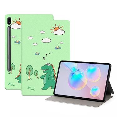 Imagem de Nuouxoco Linda capa para Samsung Galaxy Tab S6 10,5 polegadas 2019 (modelo SM-T860/T865/T867) Capa protetora à prova de choque com suporte dobrável para Galaxy Tablet S6 10.5 - dinossauro fofo