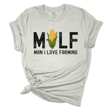 Imagem de Camiseta feminina divertida masculina I Love Farming - mesclada atlética-XGG