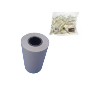 Imagem de Kit 10 Rolo Papel Impressão 19x7x4 Impressora Bfd-60 Pr-100/200/300/400/500 Instrutherm 100 Bocais Bafômetro Etilômetro