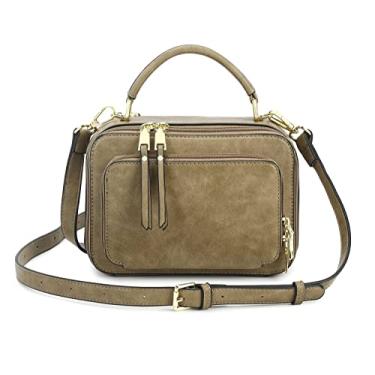 Imagem de Bolsas transversais para mulheres, bolsas de ombro com design moderno, bolsa de ombro, bolsa de mão com zíper duplo e alça superior, Verde militar