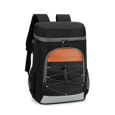 Imagem de Mochila térmica masculina, 30 latas à prova de vazamento, leve, para acampamento, com compartimento térmico, para mulheres, preta