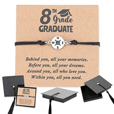 Imagem de SAM & LORI Presentes de formatura 2024 para ela/ele - pulseiras unissex vêm em caixa de boné com cartão de citação - tamanho ajustável para a maioria dos pulsos, Adjustable, Nylon, aço inoxidável, Sem