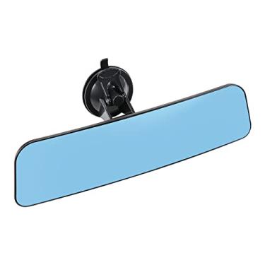 Imagem de Espelho retrovisor convexo grande de 30,5 cm, espelho azul antirreflexo com ventosa com suporte panorâmico grande angular para trailer, fuzileiro, automóvel, barco, caminhão, SUV, van