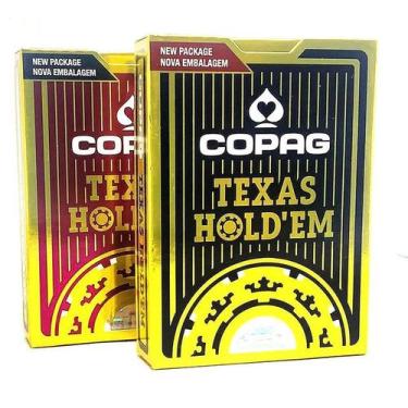 Imagem de Kit 2 Baralho Copag Texas Premium Poker Profissional C/ 54