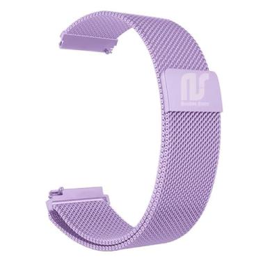Imagem de Pulseiras NSmart compatíveis com Amazfit GTR 47MM / GTR 2 / GTR 2e / GTR 3 / GTR 4 (Lilás em aço)