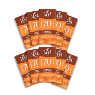 Imagem de Chocolate 70% Cacau com DAMASCO e Amêndoas - PACK 10 tabletes de 20g